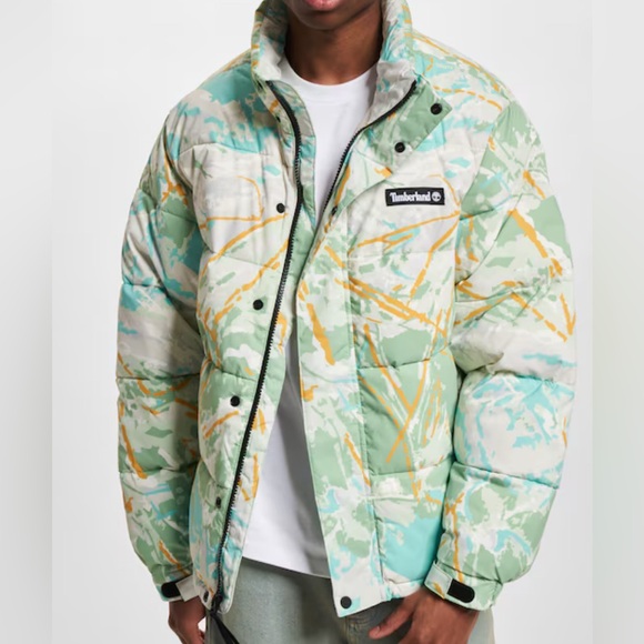 NWT Timberland Green Camo Puffer Jacket size XL